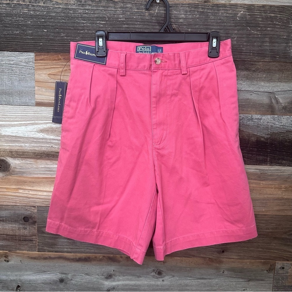 Polo Ralph Lauren Ladies 31 Pink Shorts 100% Cotton High Rise Tyler Fit Bermuda